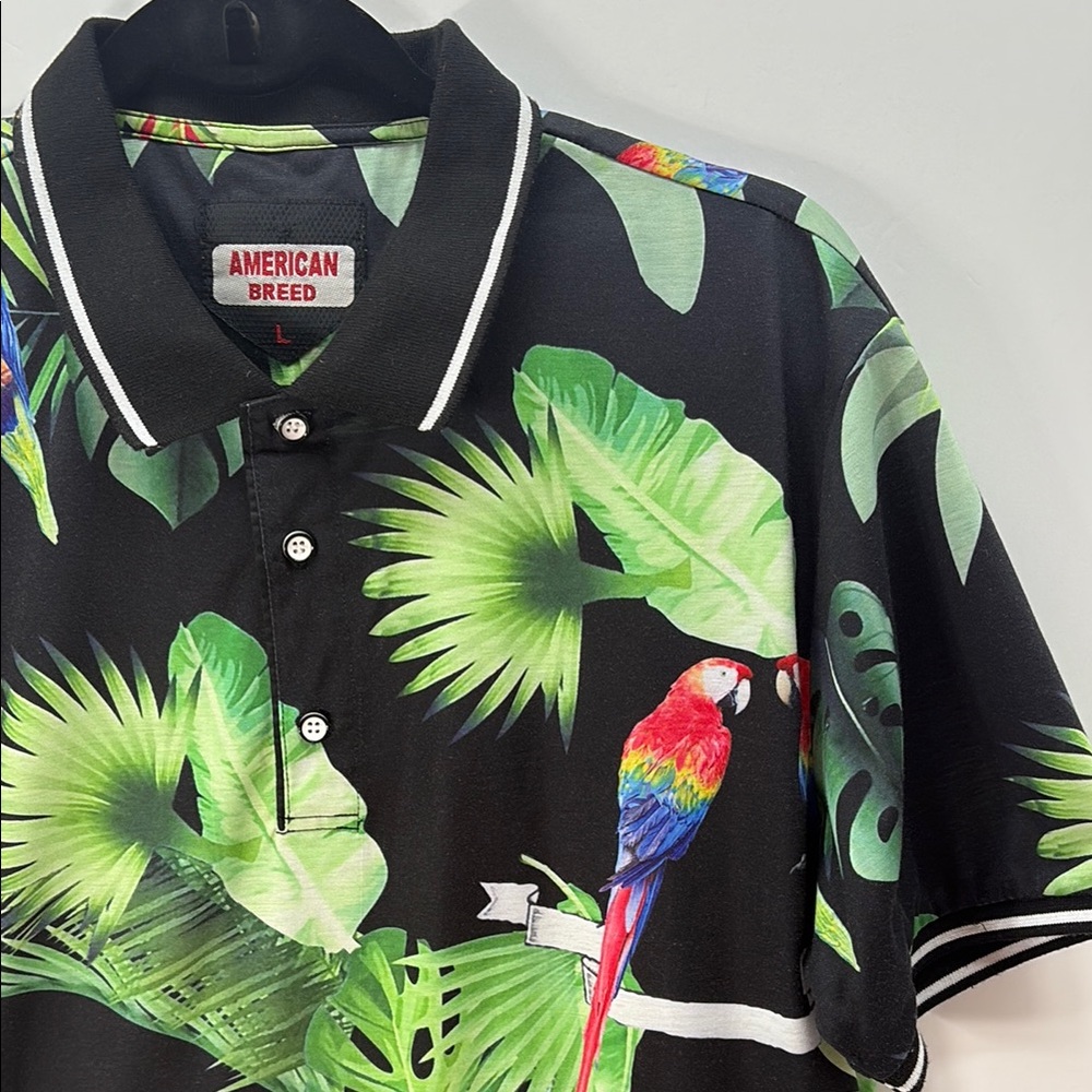 American Breed Black Tropical Polo